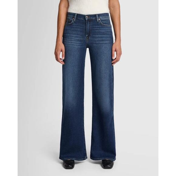 NWT 7 for All Mankind Luxe Vintage Lotta Jean Cisco Dark Wash High Rise Size 31 - Picture 1 of 9